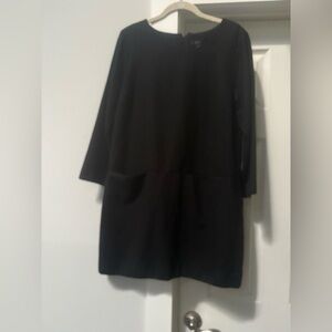 J. Crew Classic Black Long Sleeve Dress